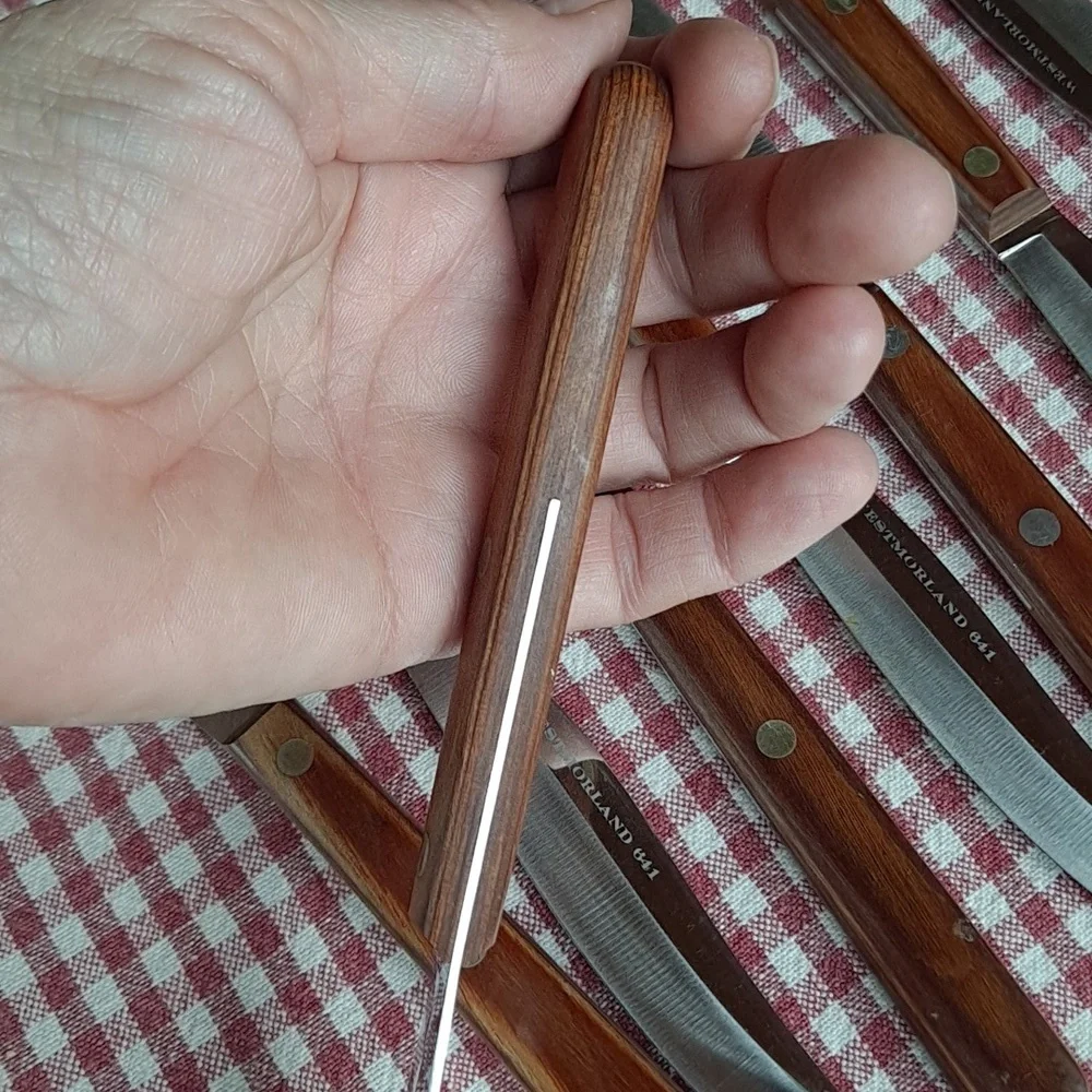 Vintage Steak Knife Set in Wood Block